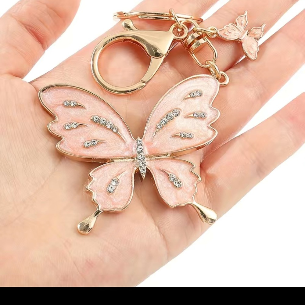 NIB Butterfly Keychain/Bag Charm-pink